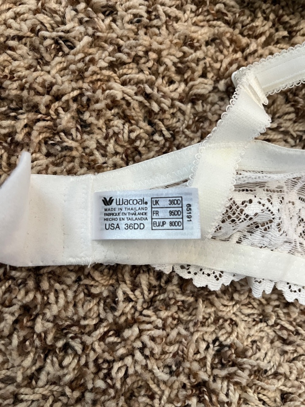 Wacoal White Lace Underwire Bra with Sheer Floral Cups - Picture 4 of 5